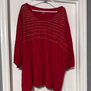 Catherines Ruby Red Studded Blouse